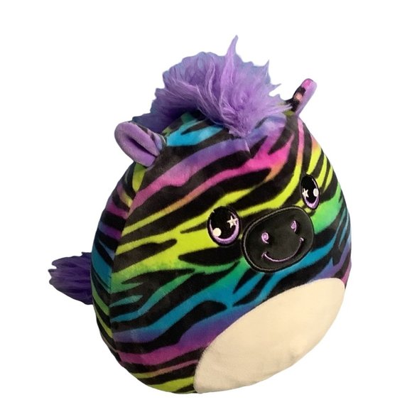 Squishmallow Rainbow Zebra Striped Plush 10" Kelly Toy Stuffed Animal Toy - Picture 2 of 5